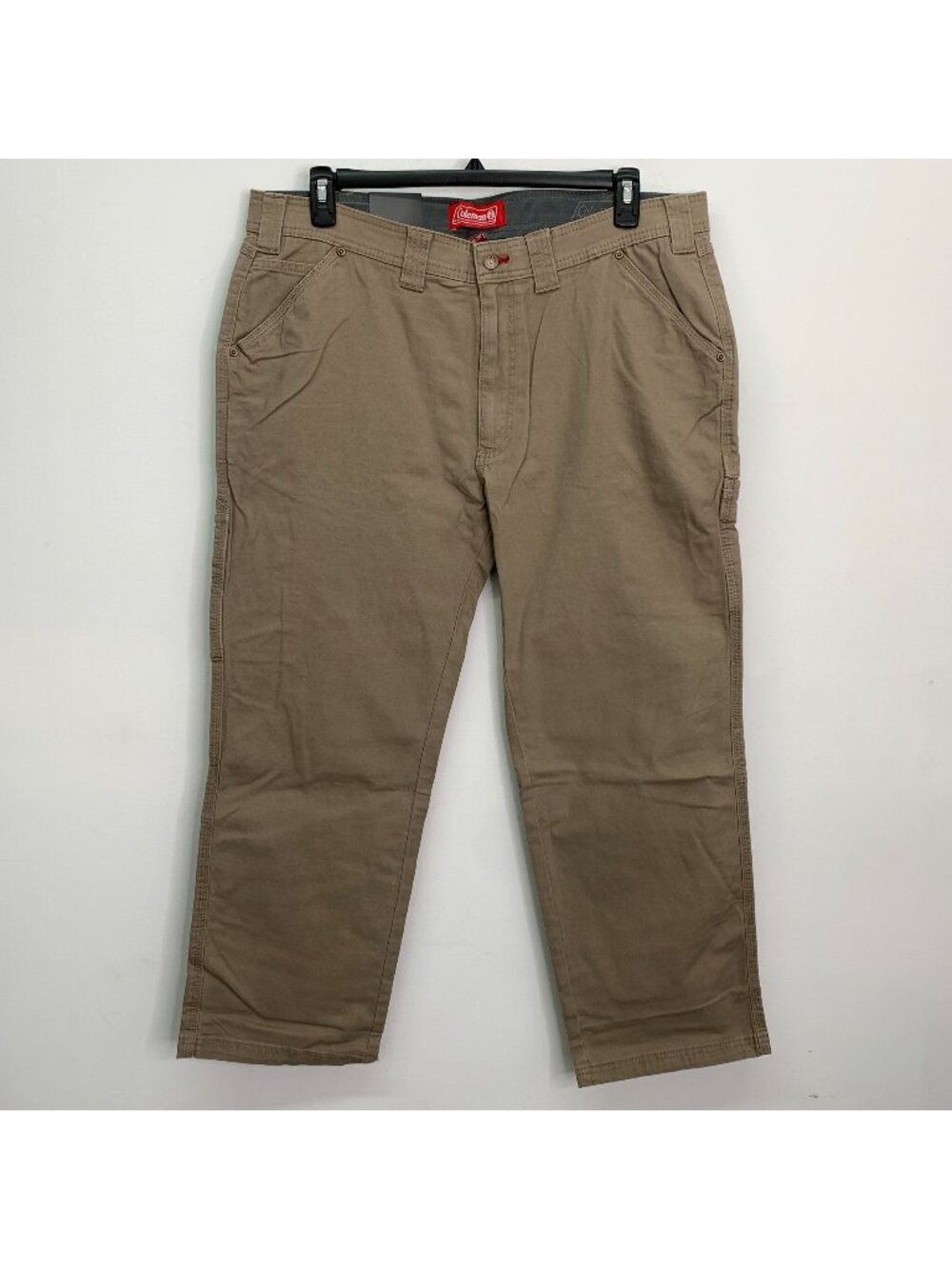 Coleman Men's Pants 38 x 30 Tear Resistant Stretch Utility Pant Oat Beige Khaki
